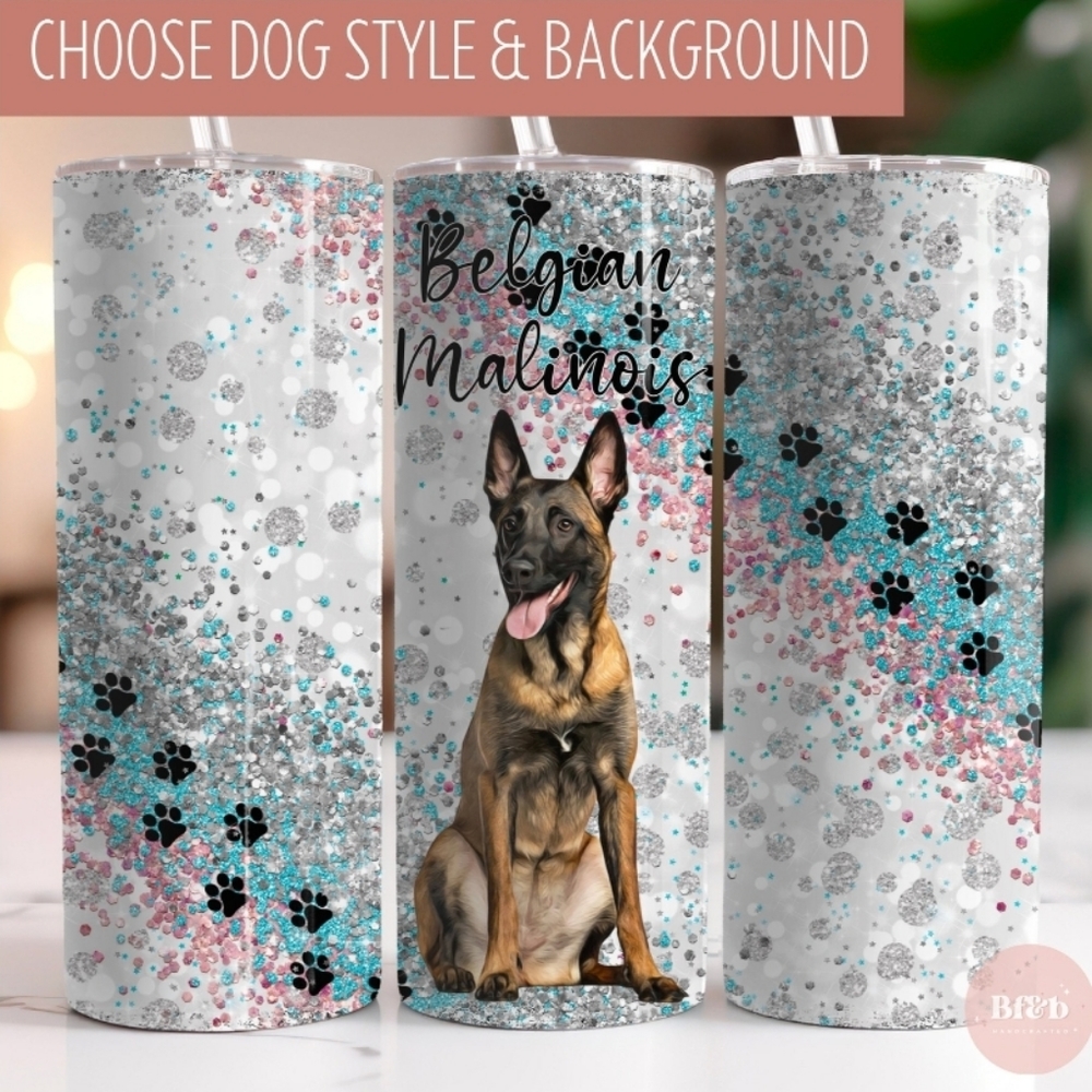 (1)Personalized Belgian Malinois Tumbler, Malinois Mom,Malinois Dad